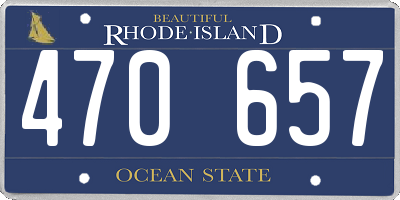 RI license plate 470657