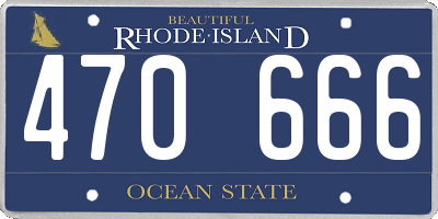 RI license plate 470666