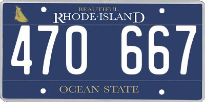 RI license plate 470667