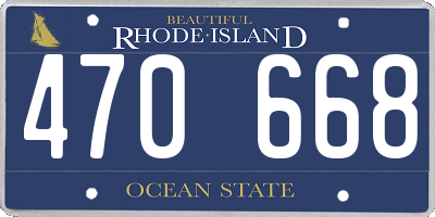 RI license plate 470668