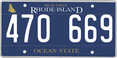 RI license plate 470669
