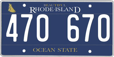 RI license plate 470670