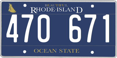 RI license plate 470671