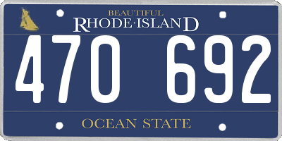 RI license plate 470692