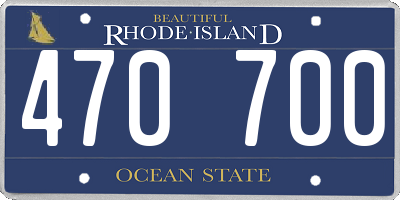 RI license plate 470700