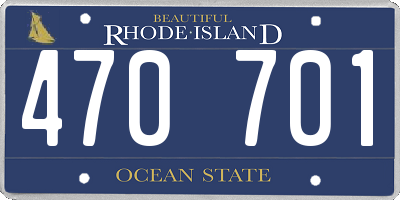 RI license plate 470701