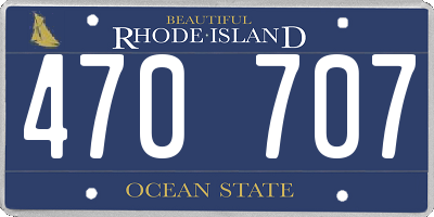 RI license plate 470707