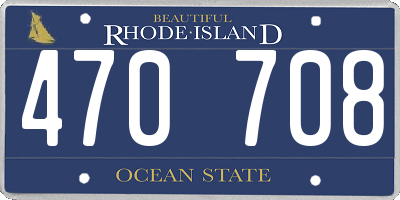 RI license plate 470708