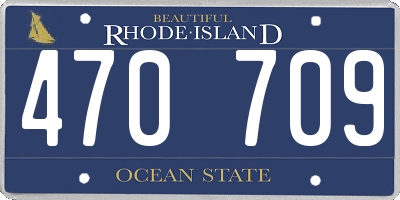 RI license plate 470709