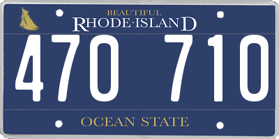 RI license plate 470710