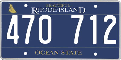 RI license plate 470712