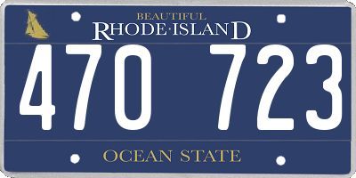 RI license plate 470723