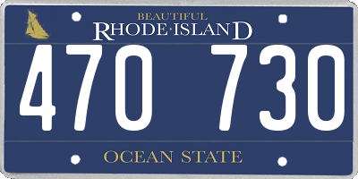 RI license plate 470730