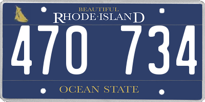 RI license plate 470734