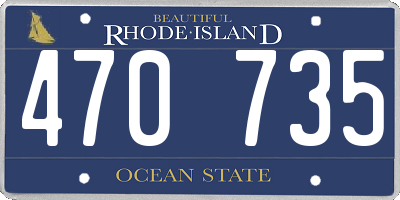 RI license plate 470735