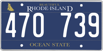 RI license plate 470739