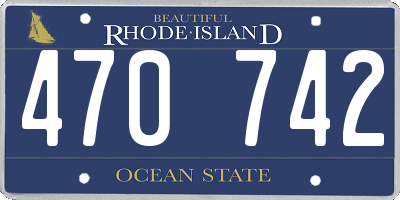 RI license plate 470742