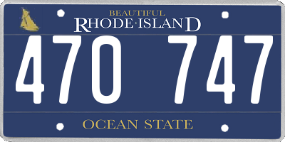 RI license plate 470747