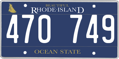 RI license plate 470749