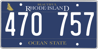 RI license plate 470757