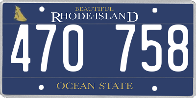 RI license plate 470758
