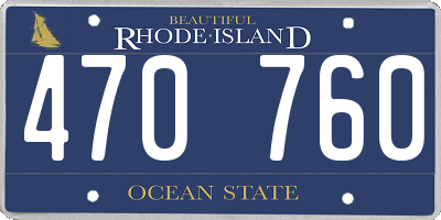 RI license plate 470760