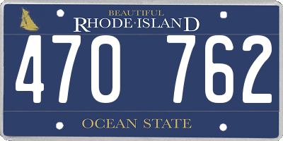 RI license plate 470762