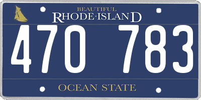 RI license plate 470783