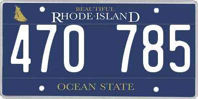 RI license plate 470785