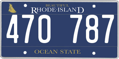 RI license plate 470787