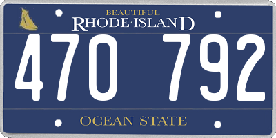 RI license plate 470792