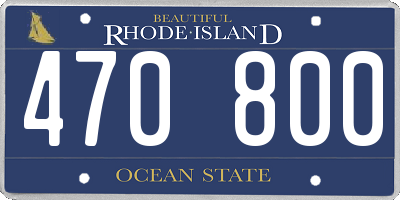 RI license plate 470800
