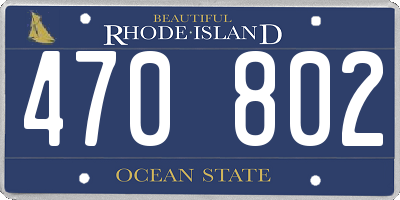 RI license plate 470802