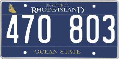 RI license plate 470803