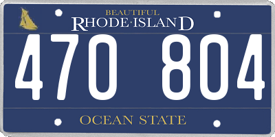 RI license plate 470804