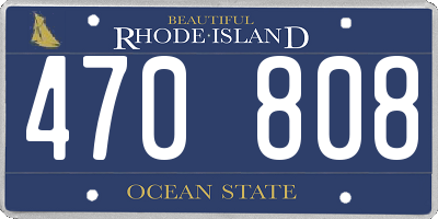 RI license plate 470808
