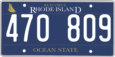 RI license plate 470809
