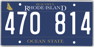 RI license plate 470814