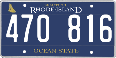 RI license plate 470816