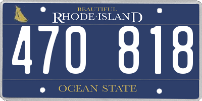 RI license plate 470818