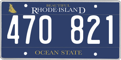 RI license plate 470821