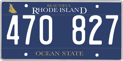 RI license plate 470827