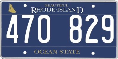 RI license plate 470829