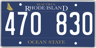 RI license plate 470830
