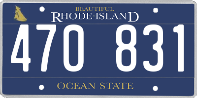 RI license plate 470831