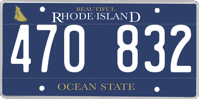 RI license plate 470832