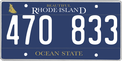 RI license plate 470833