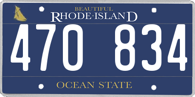RI license plate 470834
