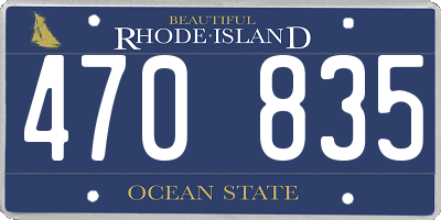 RI license plate 470835
