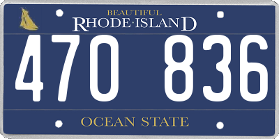RI license plate 470836